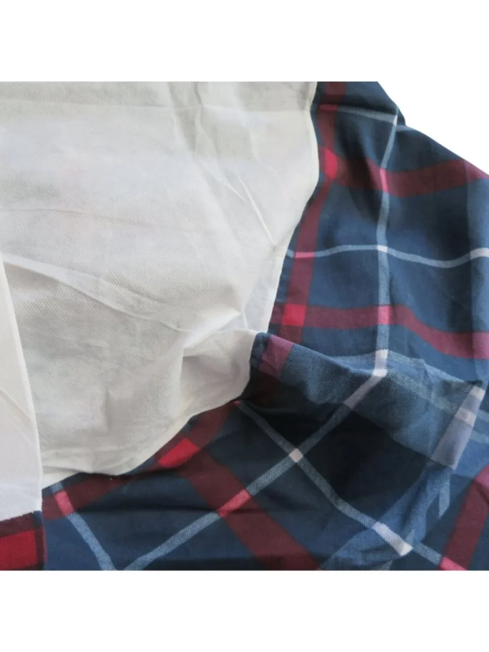 Vintage Springs King Size Plaid Bed Skirt Red Navy 13